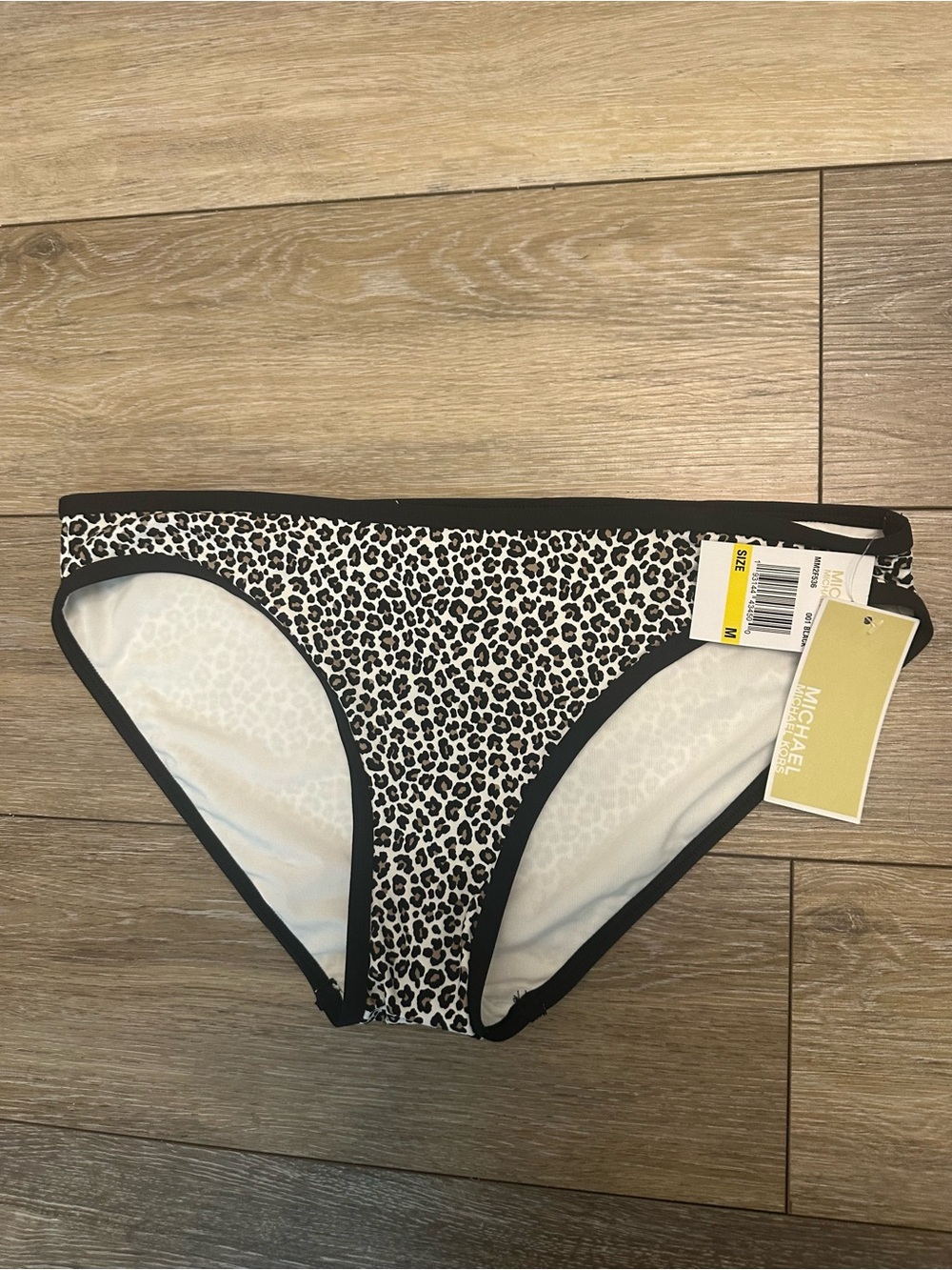 Michael Kors Women's High Waisted Leopard Print Bikini Bottom